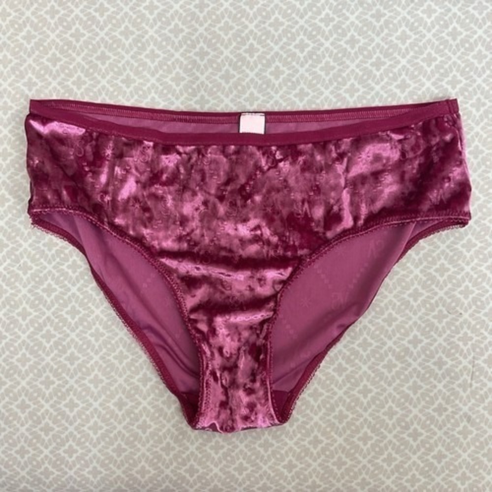 NWOT Victoria's Secret Pink Spellout‎ Velour Bikini Panties Women M Sri Lanka